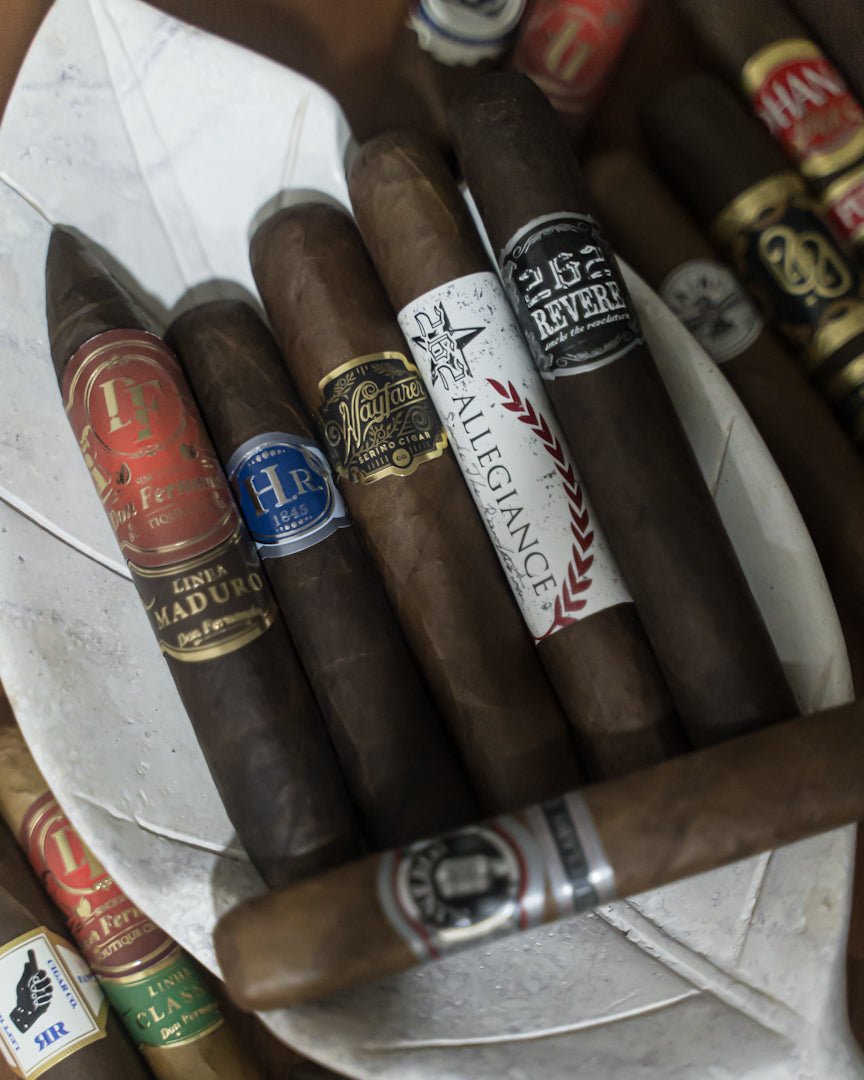 Hand Carved Stone Tobacco Leaf Cigar Ashtray (Large) #1