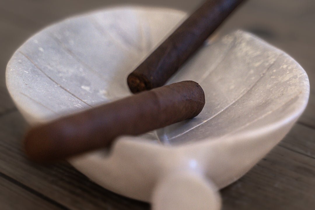 Hand Carved Stone Tobacco Leaf Cigar Ashtray (Large) #3