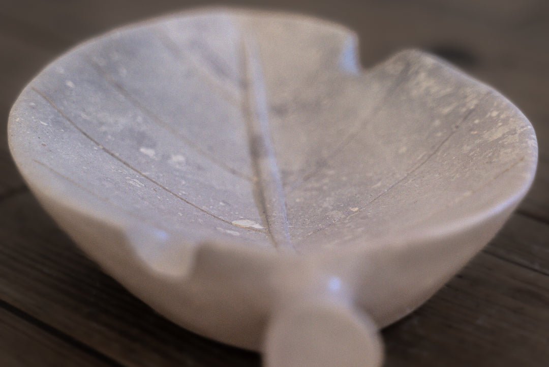 Hand Carved Stone Tobacco Leaf Cigar Ashtray (Large) #3