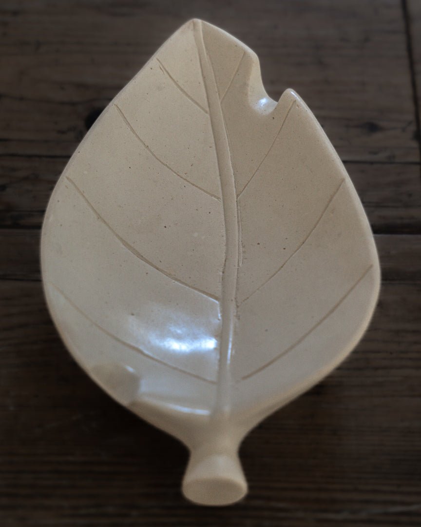 Hand Carved Stone Tobacco Leaf Cigar Ashtray (Large) #4