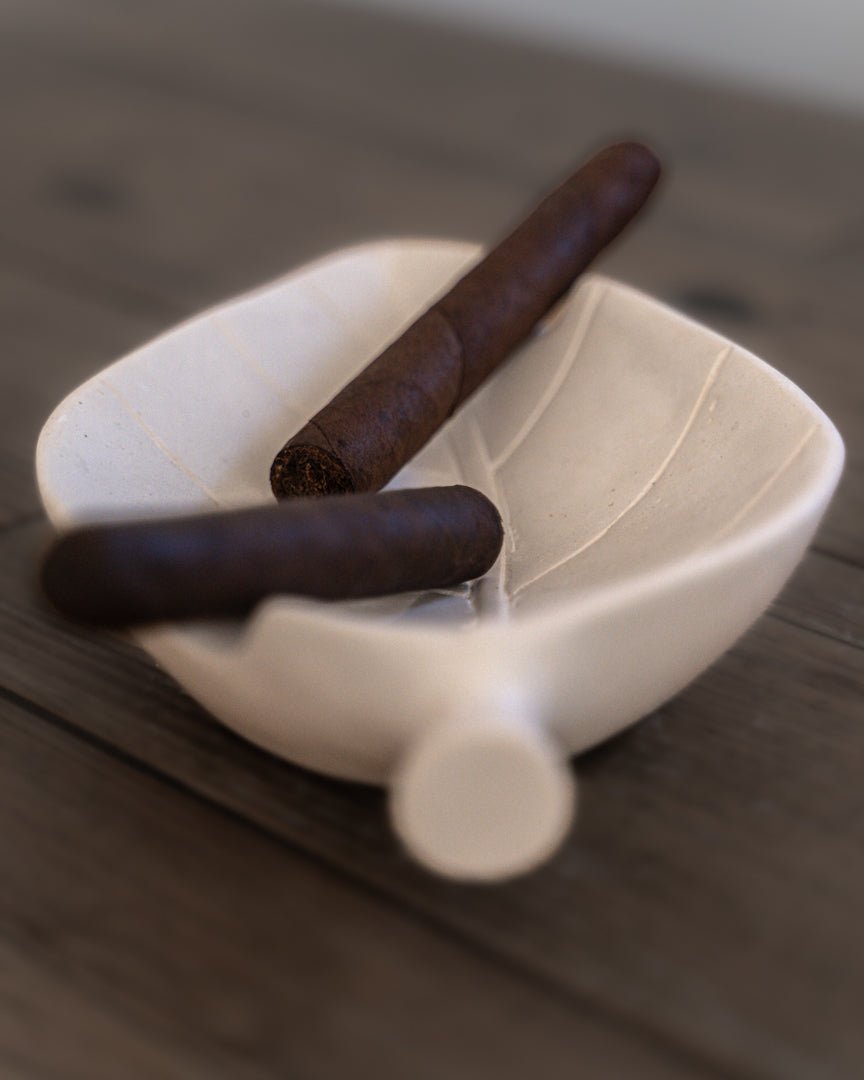 Hand Carved Stone Tobacco Leaf Cigar Ashtray (Large) #4