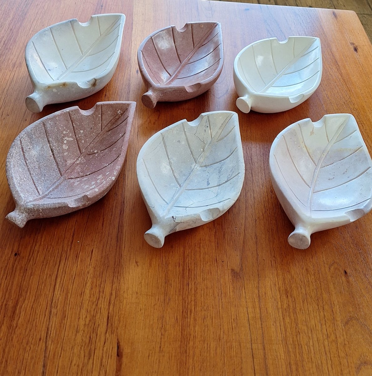 Hand Carved Stone Tobacco Leaf Cigar Ashtray (Extra Large) #3