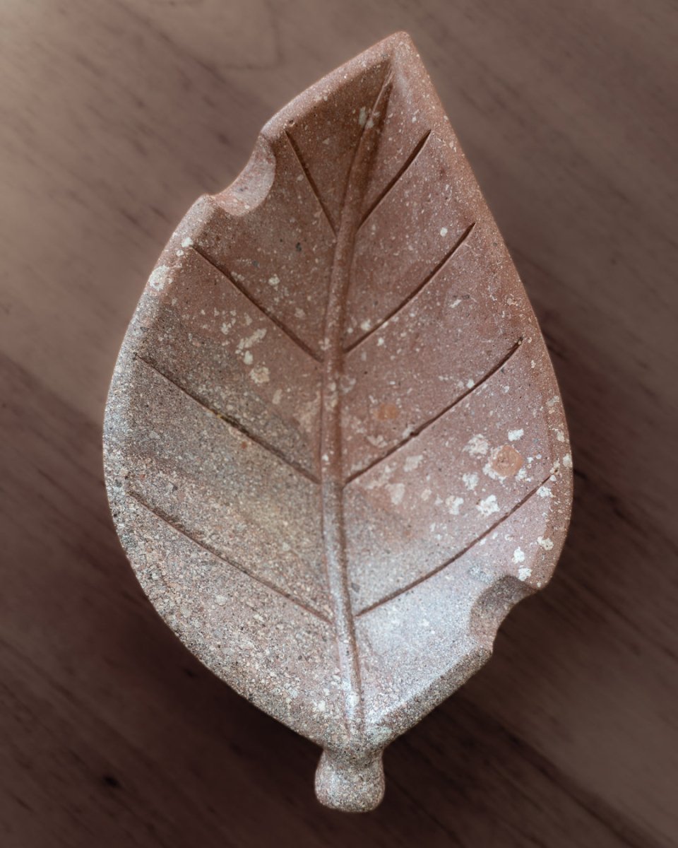 Hand Carved Stone Tobacco Leaf Cigar Ashtray (Extra Large) #6