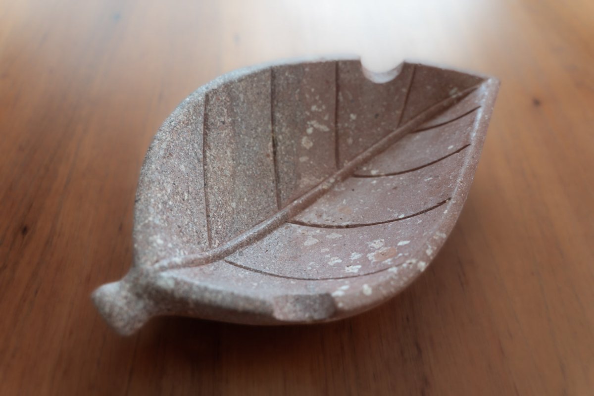 Hand Carved Stone Tobacco Leaf Cigar Ashtray (Extra Large) #6