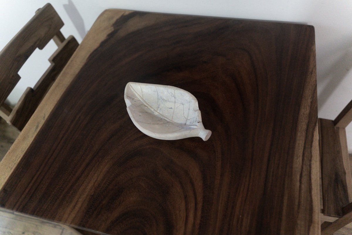 Hand Carved Stone Tobacco Leaf Cigar Ashtray (Extra Large) #4