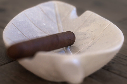 Hand Carved Stone Tobacco Leaf Cigar Ashtray (Large) #5