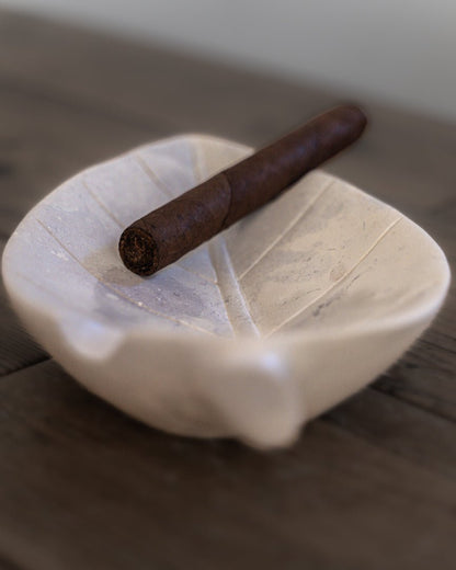 Hand Carved Stone Tobacco Leaf Cigar Ashtray (Large) #5