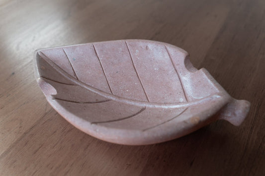 Hand Carved Stone Tobacco Leaf Cigar Ashtray (Extra Large) #2