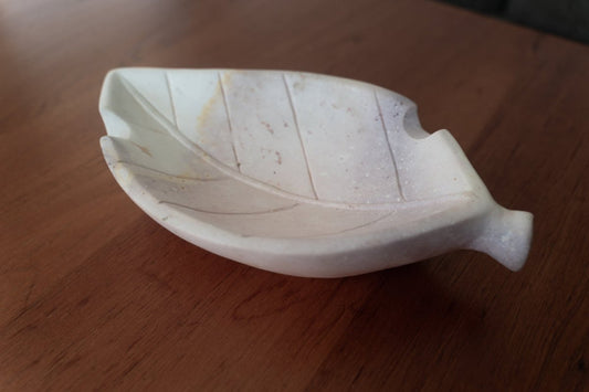 Hand Carved Stone Tobacco Leaf Cigar Ashtray (Extra Large) #3