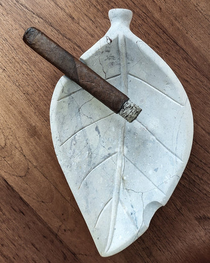 Hand Carved Stone Tobacco Leaf Cigar Ashtray (Extra Large) #4